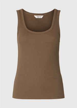 Anna u-neck tank top Chocolate Chip Selected Femme 